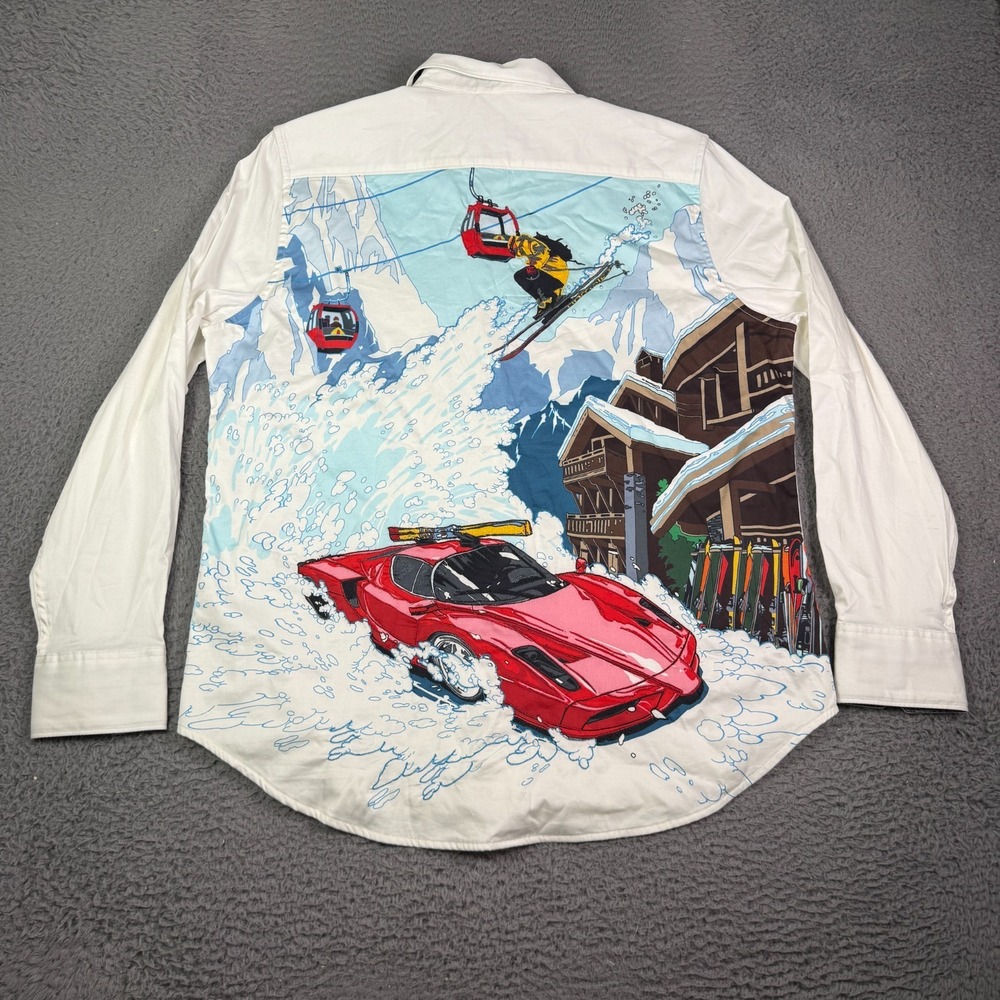 Robert Graham What A Trip Alpine Ski Embroidered Shirt Mens XL White Classic